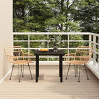 3-tlg. Garten-Essgruppe Poly Rattan