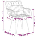 7-tlg. Garten-Essgruppe Schwarz Poly Rattan