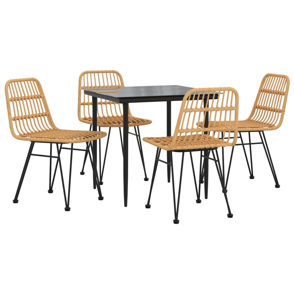 5-tlg. Garten-Essgruppe Poly Rattan