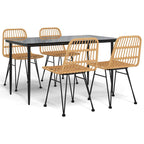 5-tlg. Garten-Essgruppe Poly Rattan