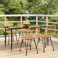 5-tlg. Garten-Essgruppe Poly Rattan