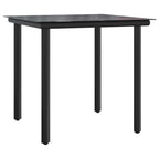 3-tlg. Garten-Essgruppe Schwarz Poly Rattan