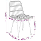 7-tlg. Garten-Essgruppe Schwarz Poly Rattan