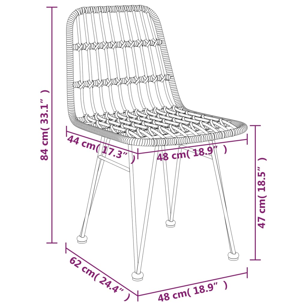 7-tlg. Garten-Essgruppe Schwarz Poly Rattan
