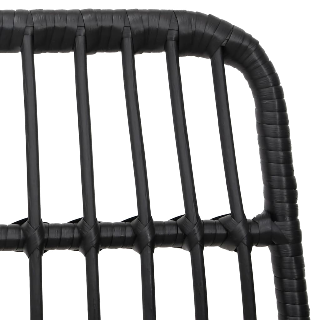 9-tlg. Garten-Essgruppe Schwarz Poly Rattan