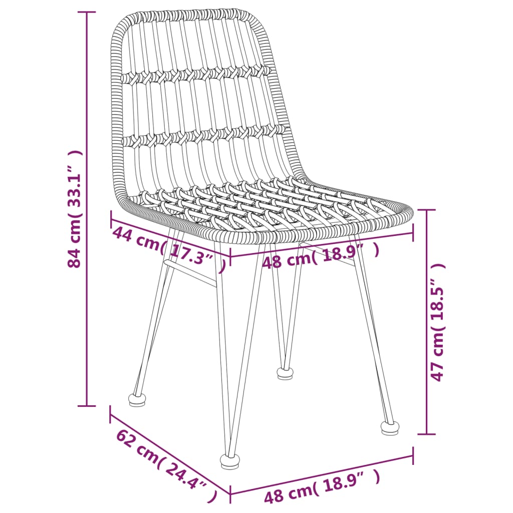 9-tlg. Garten-Essgruppe Schwarz Poly Rattan