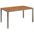 5-tlg. Garten-Essgruppe mit Kissen Grau Poly Rattan