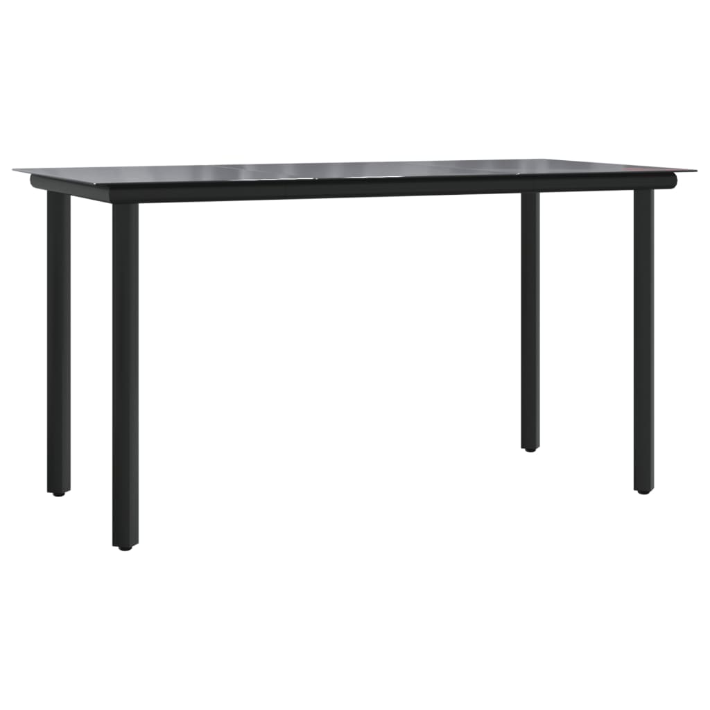 9-tlg. Garten-Essgruppe mit Kissen Schwarz Poly Rattan
