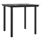 5-tlg. Garten-Essgruppe mit Kissen Schwarz und Grau Poly Rattan