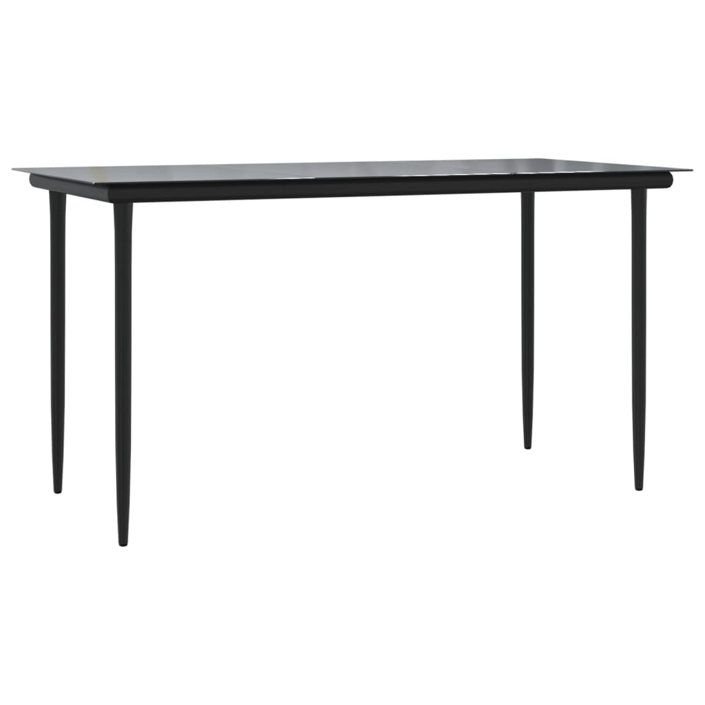 5-tlg. Garten-Essgruppe mit Kissen Schwarz und Grau Poly Rattan