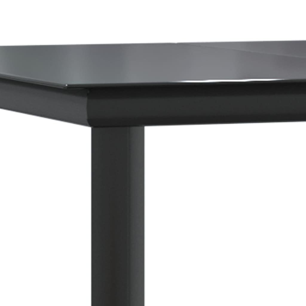 9-tlg. Garten-Essgruppe mit Kissen Schwarz Poly Rattan