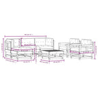 7-tlg. Garten-Lounge-Set mit Kissen Massivholz Douglasie