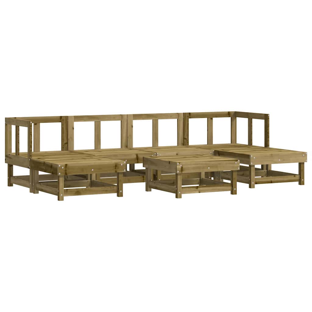 7-tlg. Garten-Lounge-Set mit Kissen Imprägniertes Kiefernholz