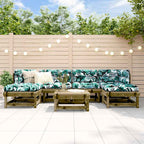 7-tlg. Garten-Lounge-Set mit Kissen Imprägniertes Kiefernholz