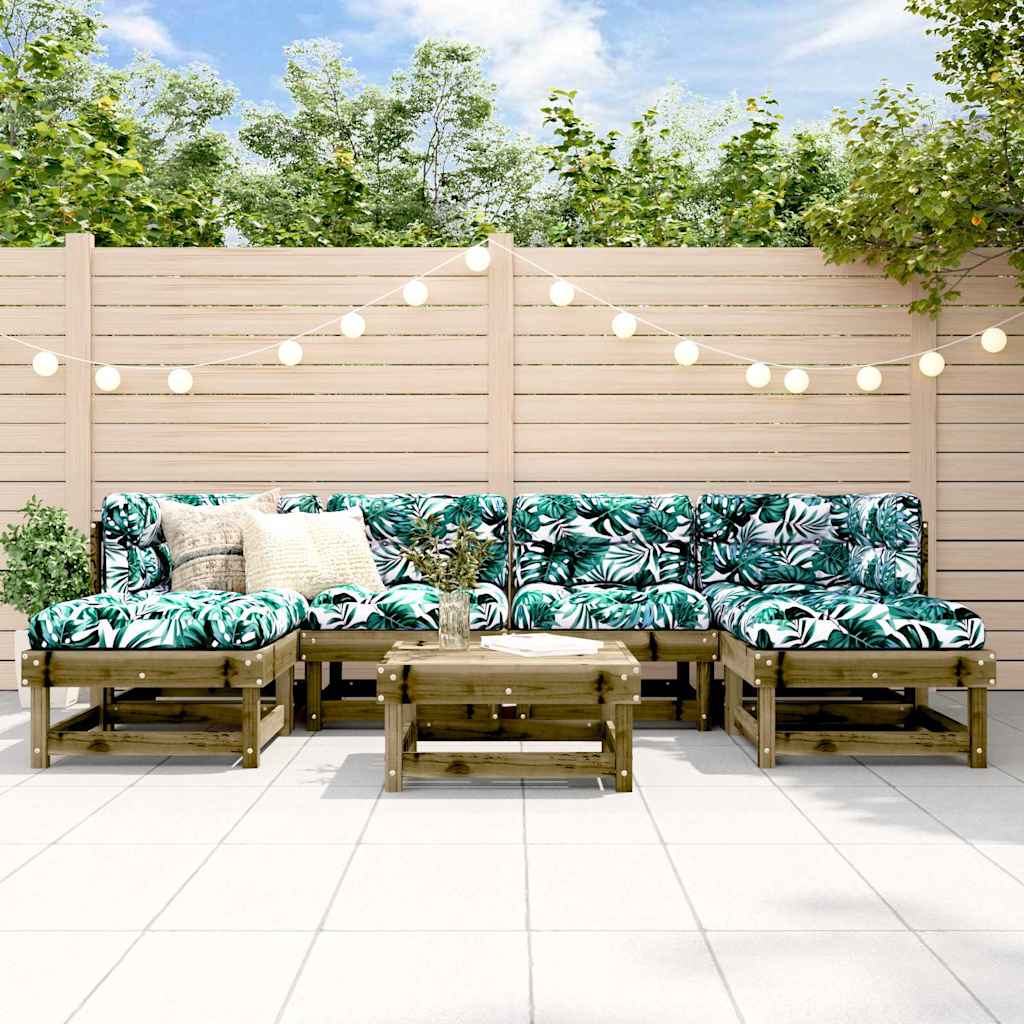 7-tlg. Garten-Lounge-Set mit Kissen Imprägniertes Kiefernholz
