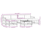 7-tlg. Garten-Lounge-Set mit Kissen Massivholz Douglasie