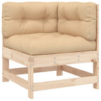 7-tlg. Garten-Lounge-Set mit Kissen Massivholz