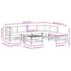7-tlg. Garten-Lounge-Set mit Kissen Massivholz