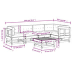 6-tlg. Garten-Lounge-Set mit Kissen Massivholz Douglasie