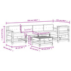 6-tlg. Garten-Lounge-Set mit Kissen Massivholz Douglasie