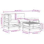4-tlg. Garten-Lounge-Set mit Kissen Massivholz