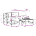 5-tlg. Garten-Lounge-Set mit Kissen Imprägniertes Kiefernholz