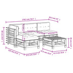 5-tlg. Garten-Lounge-Set mit Kissen Imprägniertes Kiefernholz