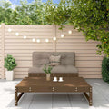 2-tlg. Garten-Lounge-Set mit Kissen Honigbraun Massivholz