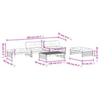 5-tlg. Garten-Lounge-Set mit Kissen Weiß Massivholz