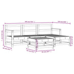 5-tlg. Garten-Lounge-Set Massivholz Kiefer