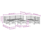 7-tlg. Garten-Lounge-Set Massivholz Kiefer