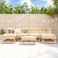 7-tlg. Garten-Lounge-Set Massivholz Kiefer