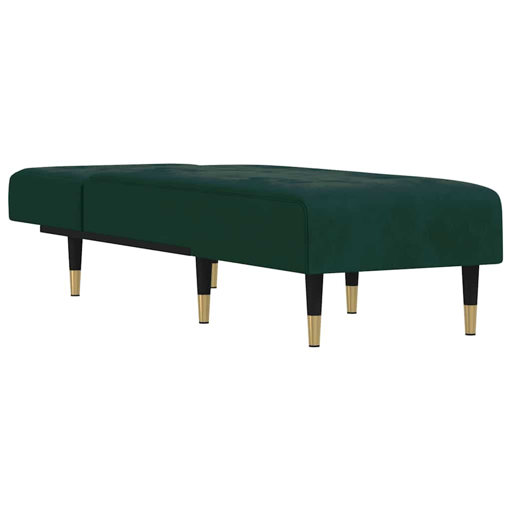 Chaiselongue Dunkelgrün Samt