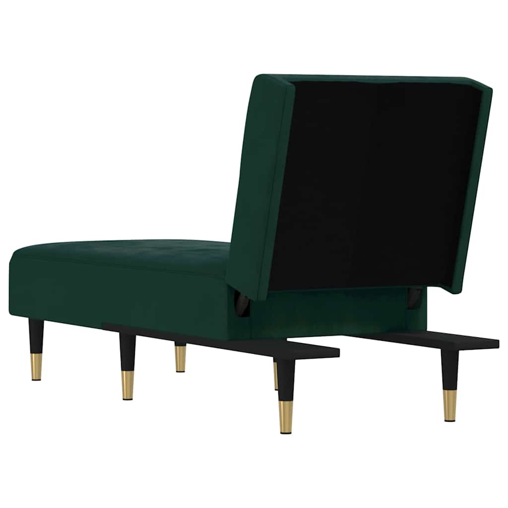 Chaiselongue Dunkelgrün Samt