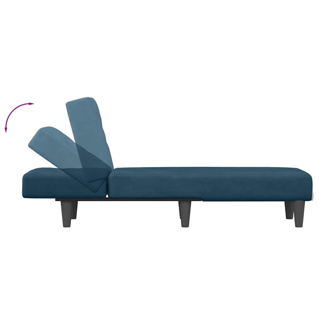 Chaiselongue Blau Samt
