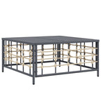6-tlg. Garten-Lounge-Set mit Kissen Anthrazit Poly Rattan