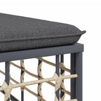 7-tlg. Garten-Lounge-Set mit Kissen Anthrazit Poly Rattan