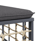 7-tlg. Garten-Lounge-Set mit Kissen Anthrazit Poly Rattan
