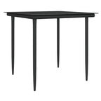 3-tlg. Garten-Essgruppe mit Kissen Poly Rattan und Stahl
