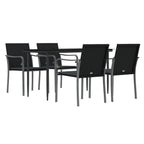 5-tlg. Garten-Essgruppe mit Kissen Poly Rattan und Stahl
