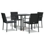 5-tlg. Garten-Essgruppe mit Kissen Poly Rattan und Stahl
