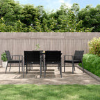 7-tlg. Garten-Essgruppe mit Kissen Poly Rattan und Stahl