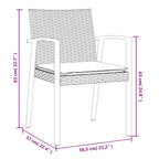 7-tlg. Garten-Essgruppe mit Kissen Poly Rattan und Stahl