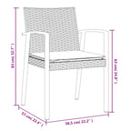 3-tlg. Garten-Essgruppe mit Kissen Poly Rattan und Stahl