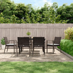 7-tlg. Garten-Essgruppe mit Kissen Poly Rattan und Stahl