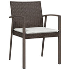 9-tlg. Garten-Essgruppe mit Kissen Poly Rattan und Stahl