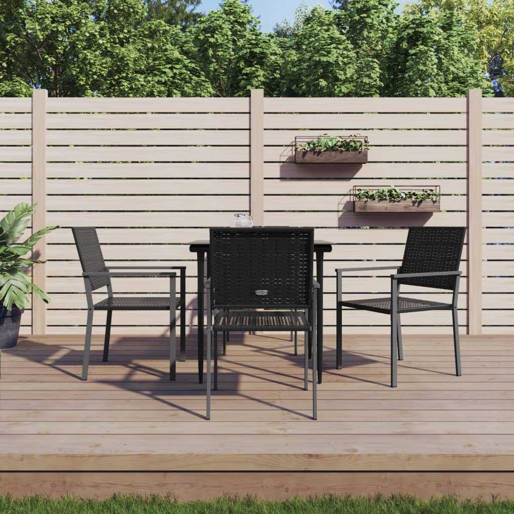 5-tlg. Garten-Essgruppe Poly Rattan und Stahl