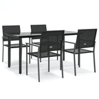 5-tlg. Garten-Essgruppe Poly Rattan und Stahl