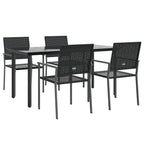 5-tlg. Garten-Essgruppe Poly Rattan und Stahl