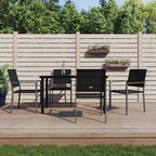 5-tlg. Garten-Essgruppe Poly Rattan und Stahl